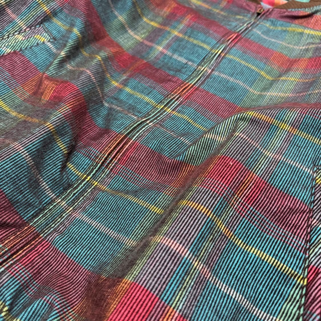 빔즈+ 네이비 레드 믹스 체크패턴 코튼 코듀로이 스포츠 블루종 자켓 상품이미지4