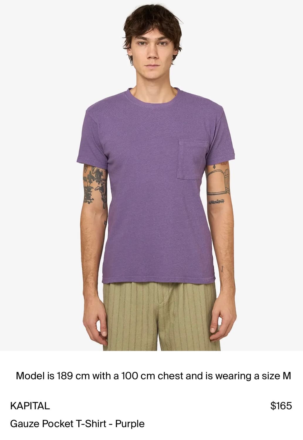 캐피탈 26SS  거즈 저지 크루 포켓 티셔츠 상품이미지2