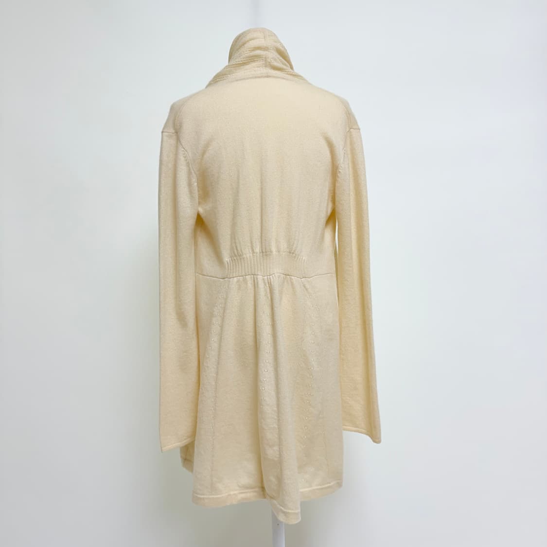 [캐시미어 100%] 아이보리 셔링 포인트 롱 가디건 상품이미지2