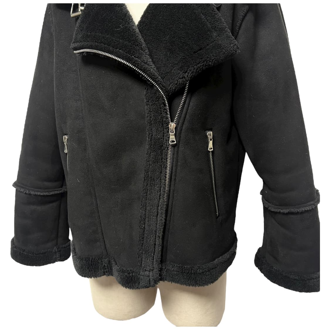 3680 블랙 안감퍼 버클 무스탕 자켓 코트 상품이미지3