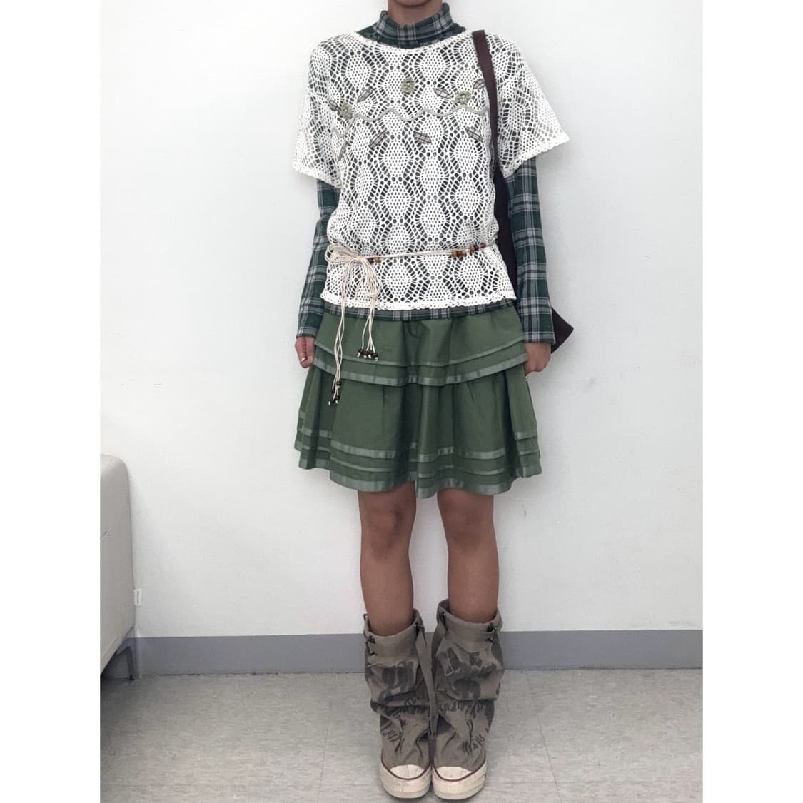 빈티지 그린 캉캉 스커트 상품이미지1