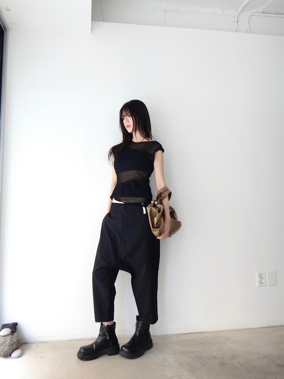 Boucle unbalanced sleeveless knit 상품이미지4