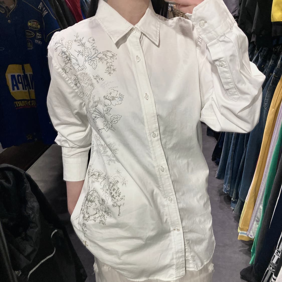 [IM] vtg 플로럴 프린팅 웨스턴 셔츠 상품이미지1