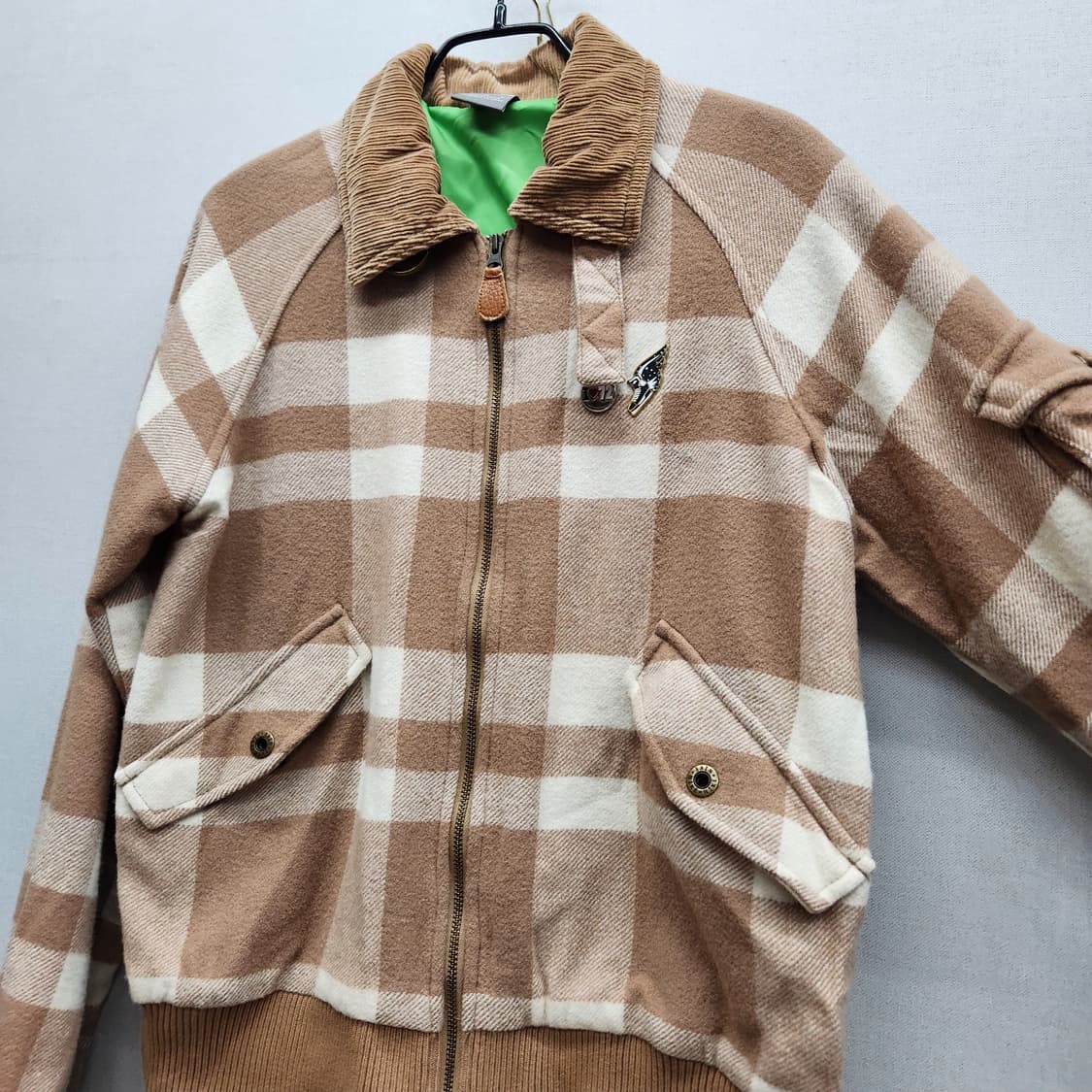 나이키 코듀로이 카라 울혼방 사이드포켓 체크 점퍼 M(M) 상품이미지4