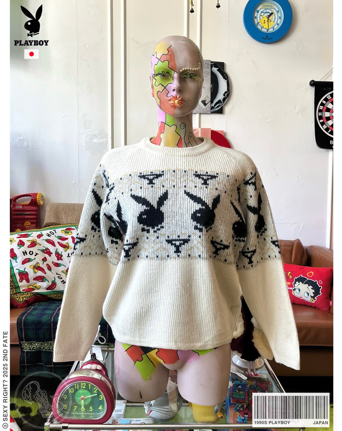 1990s Playboy Bunny Pattern Wool Sweater 상품이미지1