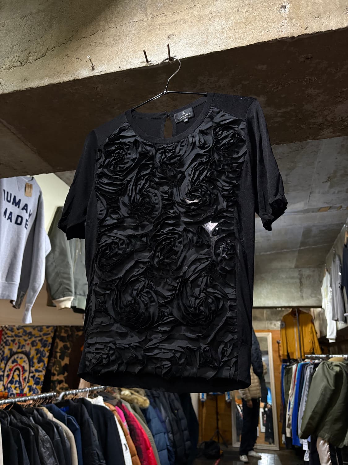 90s LANVIN 랑방 플라워 패턴 포인트 라운드 상품이미지1