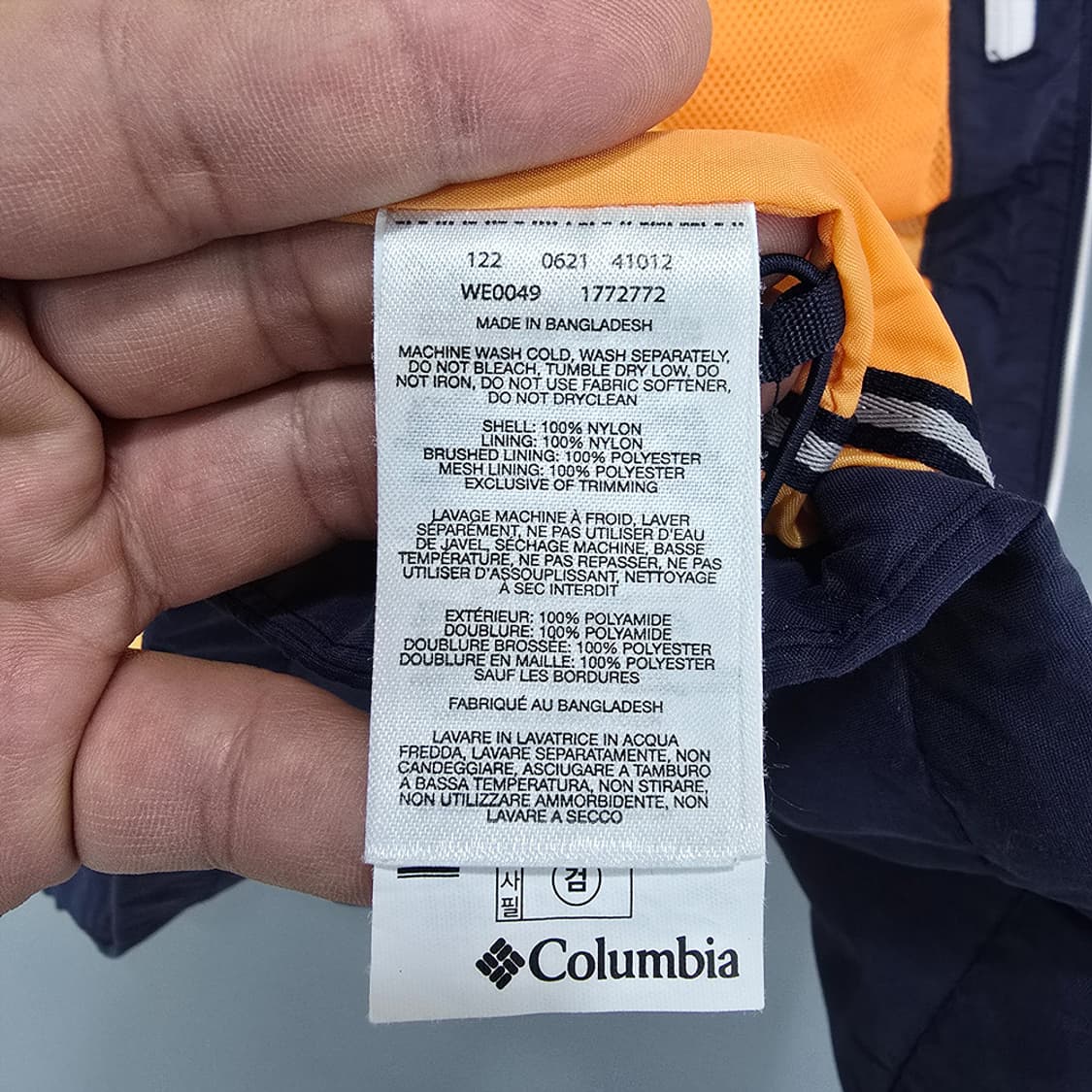 컬럼비아 Columbia 로고 자수 바람막이 자켓 네이비 M 상품이미지9