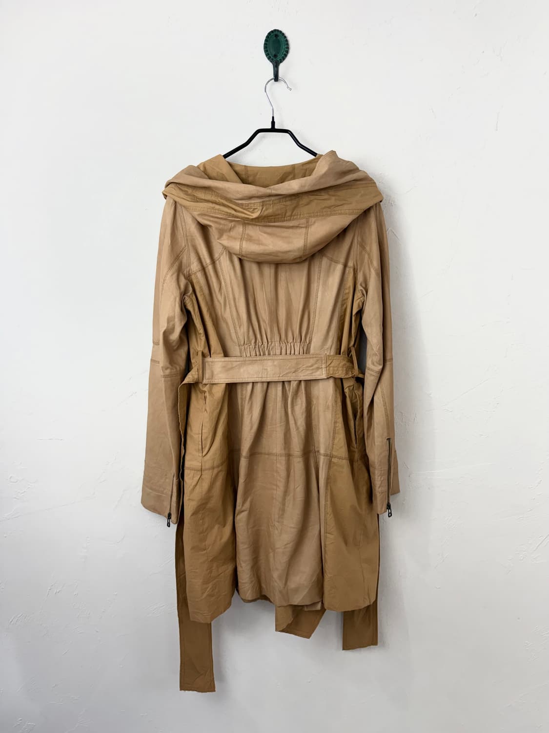 beatrice 고트 레더 믹스드 롱 자켓 상품이미지4