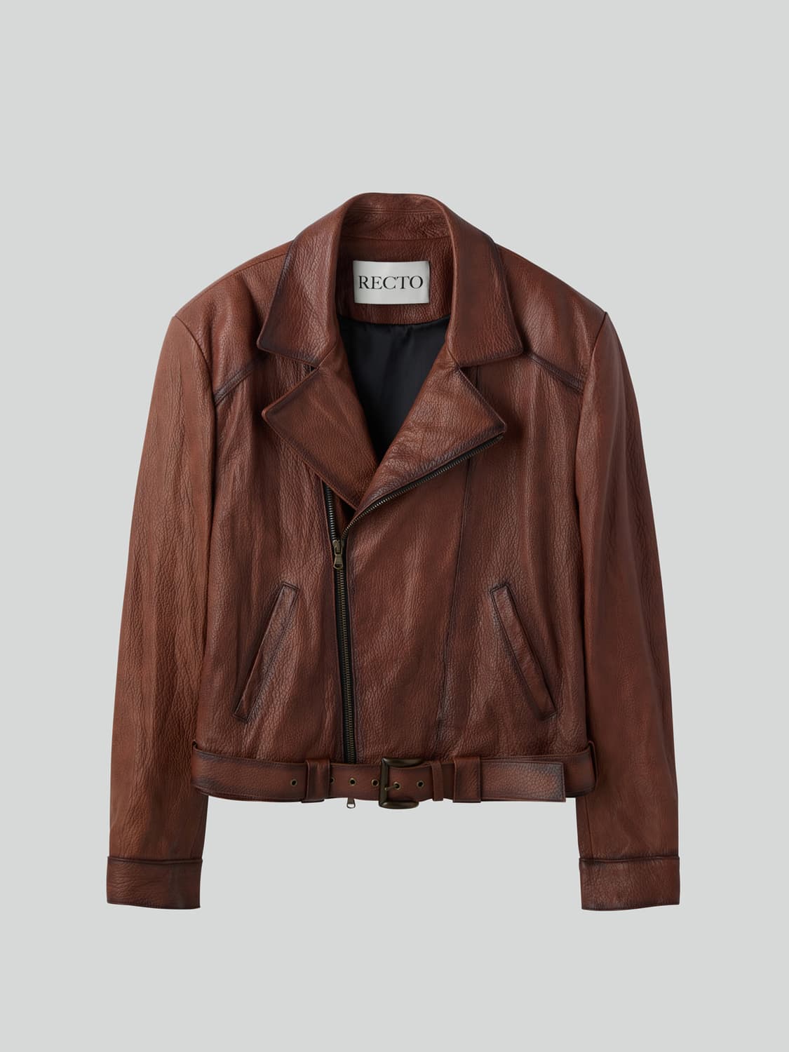 렉토 26SS 빈티지 이펙트 바이커 레더 가죽 자켓 꼬냑 상품이미지5