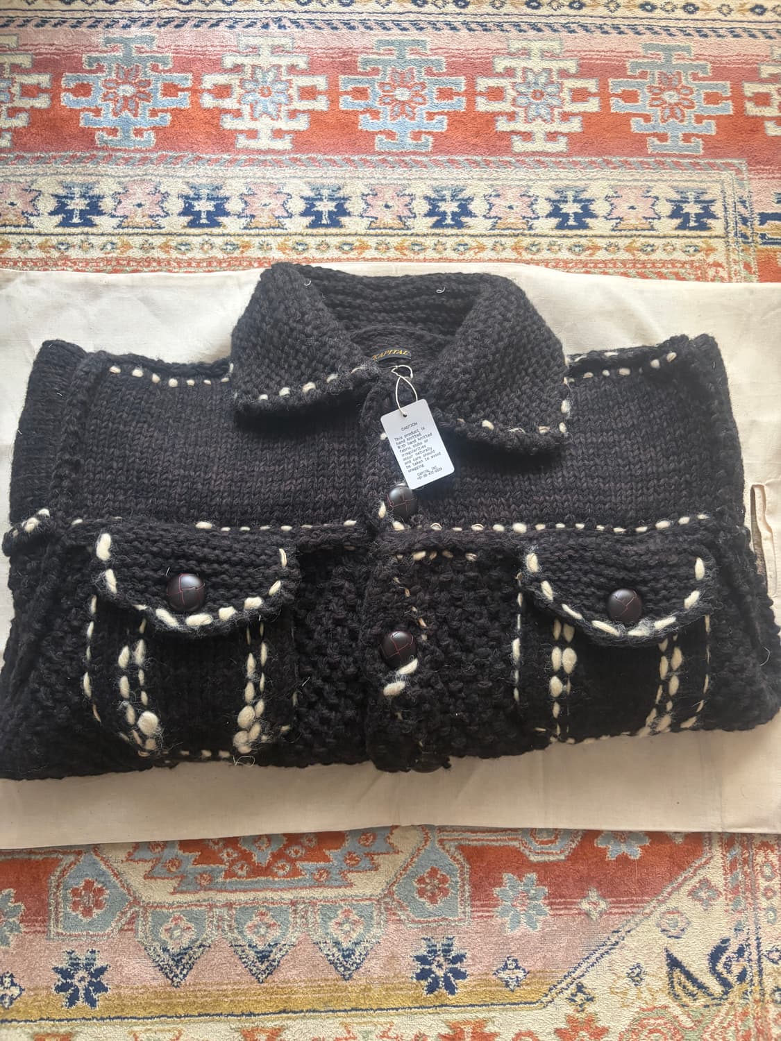 캐피탈 울 핸드 니트 코위찬 G 진 블랙 상품이미지3