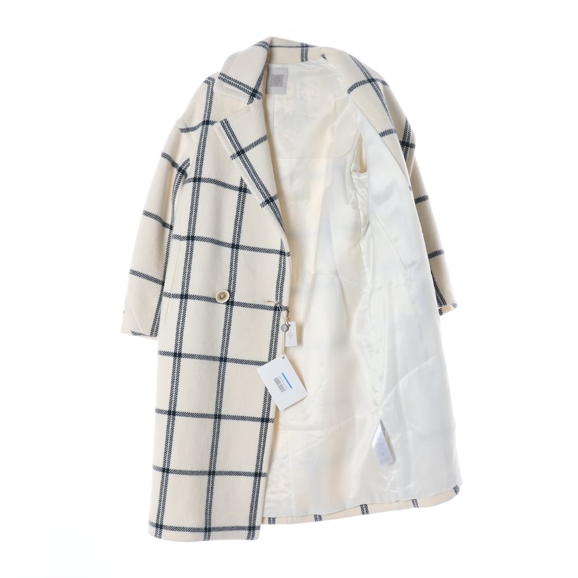 (새상품) 일레븐티 체크 패턴 울 롱 코트 상품이미지2