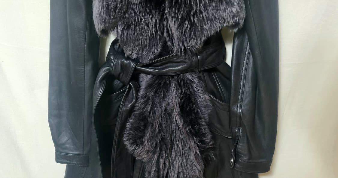 90s 슬림핏 하프 퍼코트 양가죽 44~55 상품이미지6