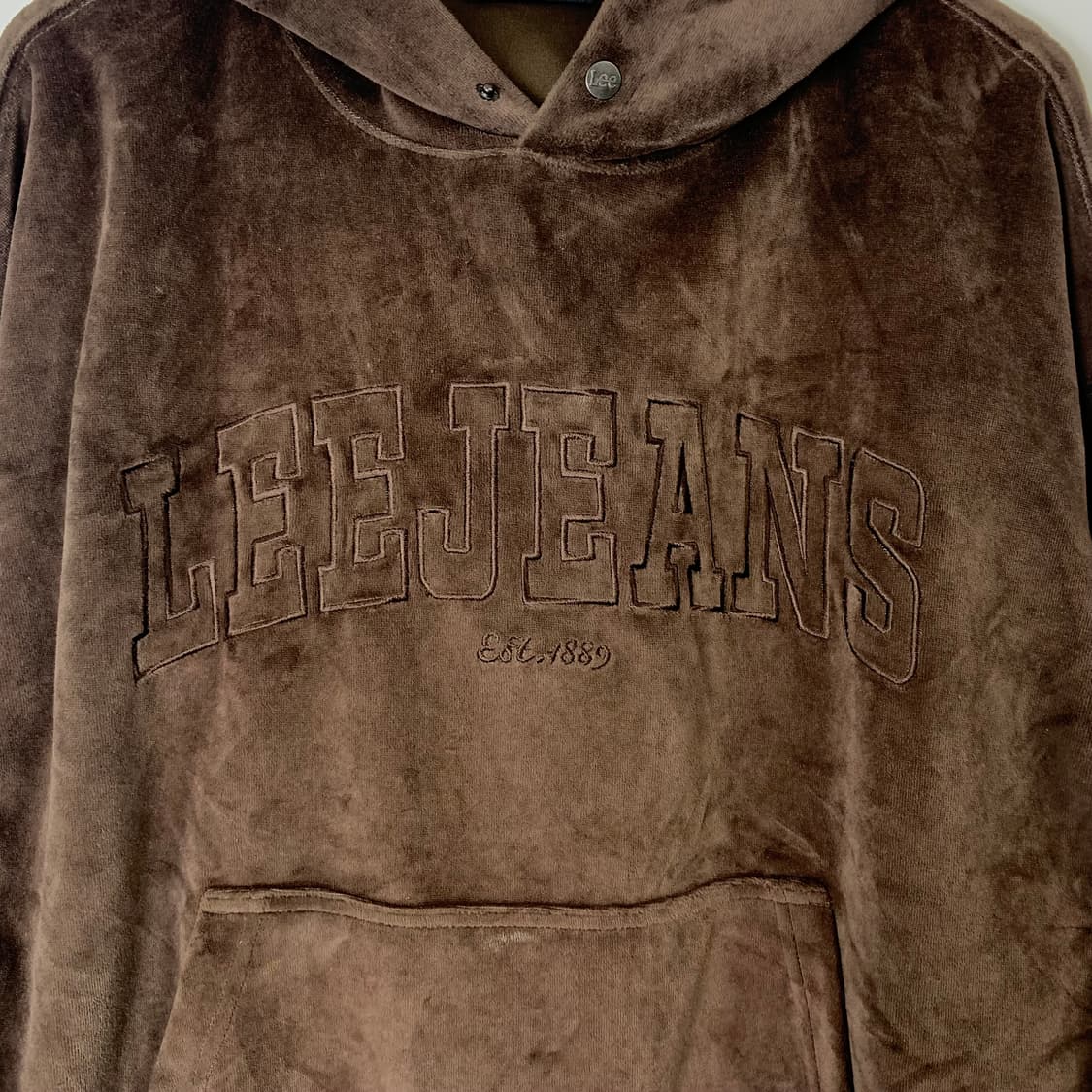 Lee 리 브라운 벨루어 후드티 상품이미지4