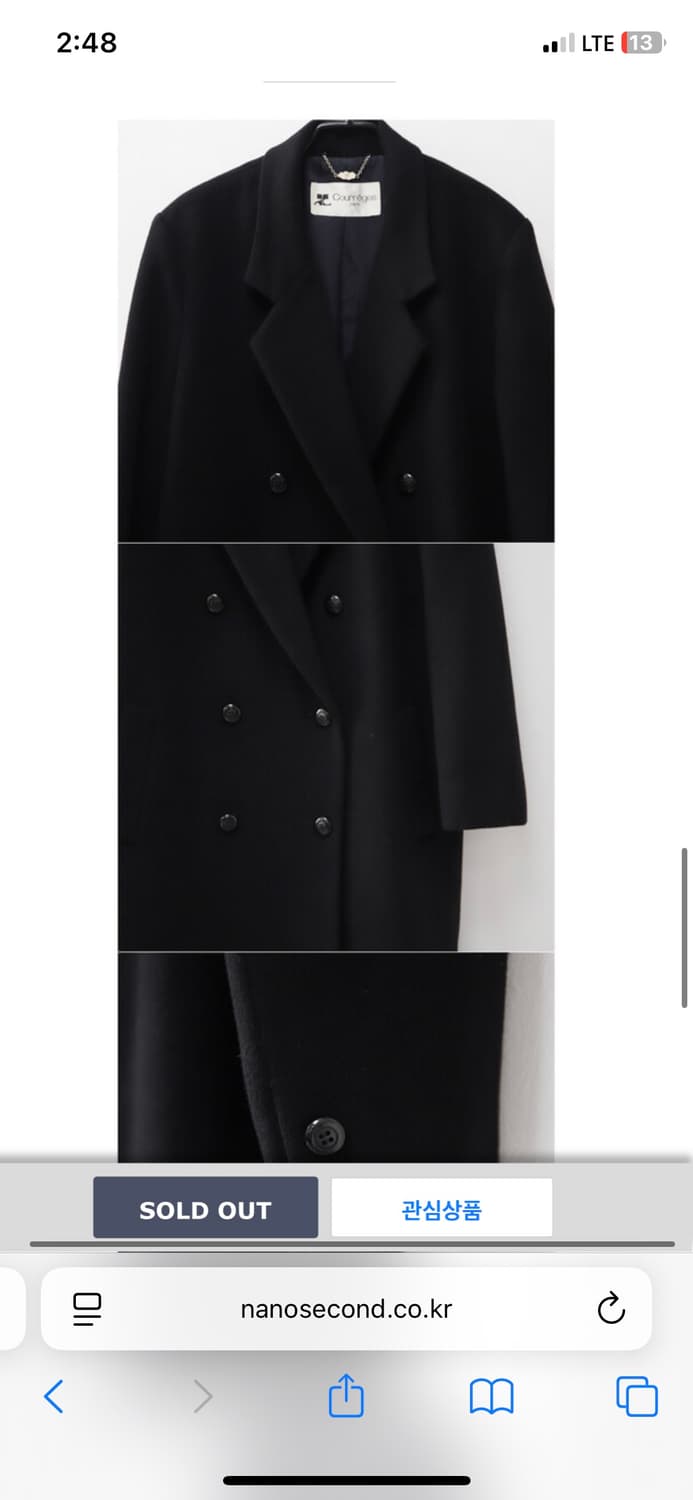 꾸레쥬 캐시미어 코트 상품이미지8