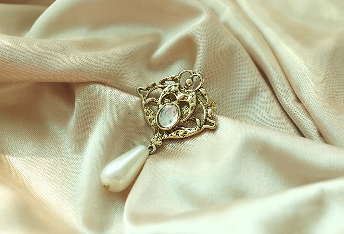 1980년대 리바이벌 무드 빈티지 카보숑 브로치 상품이미지2