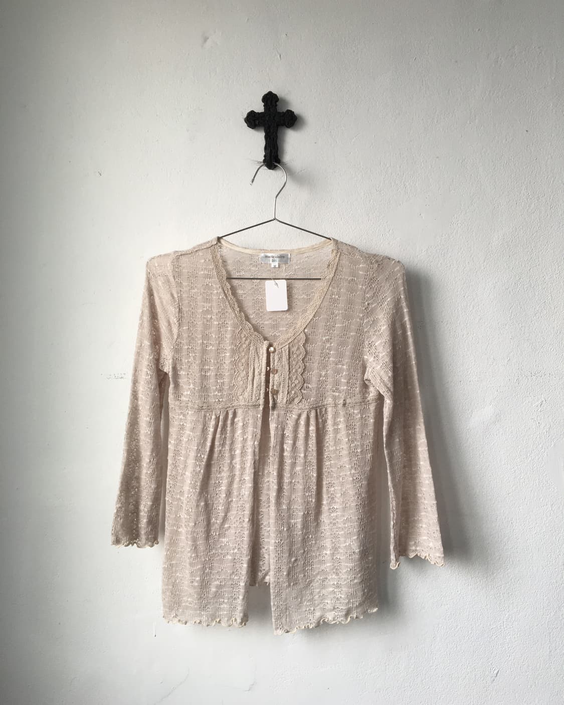 Lace trimming crochet cardigan 상품이미지2