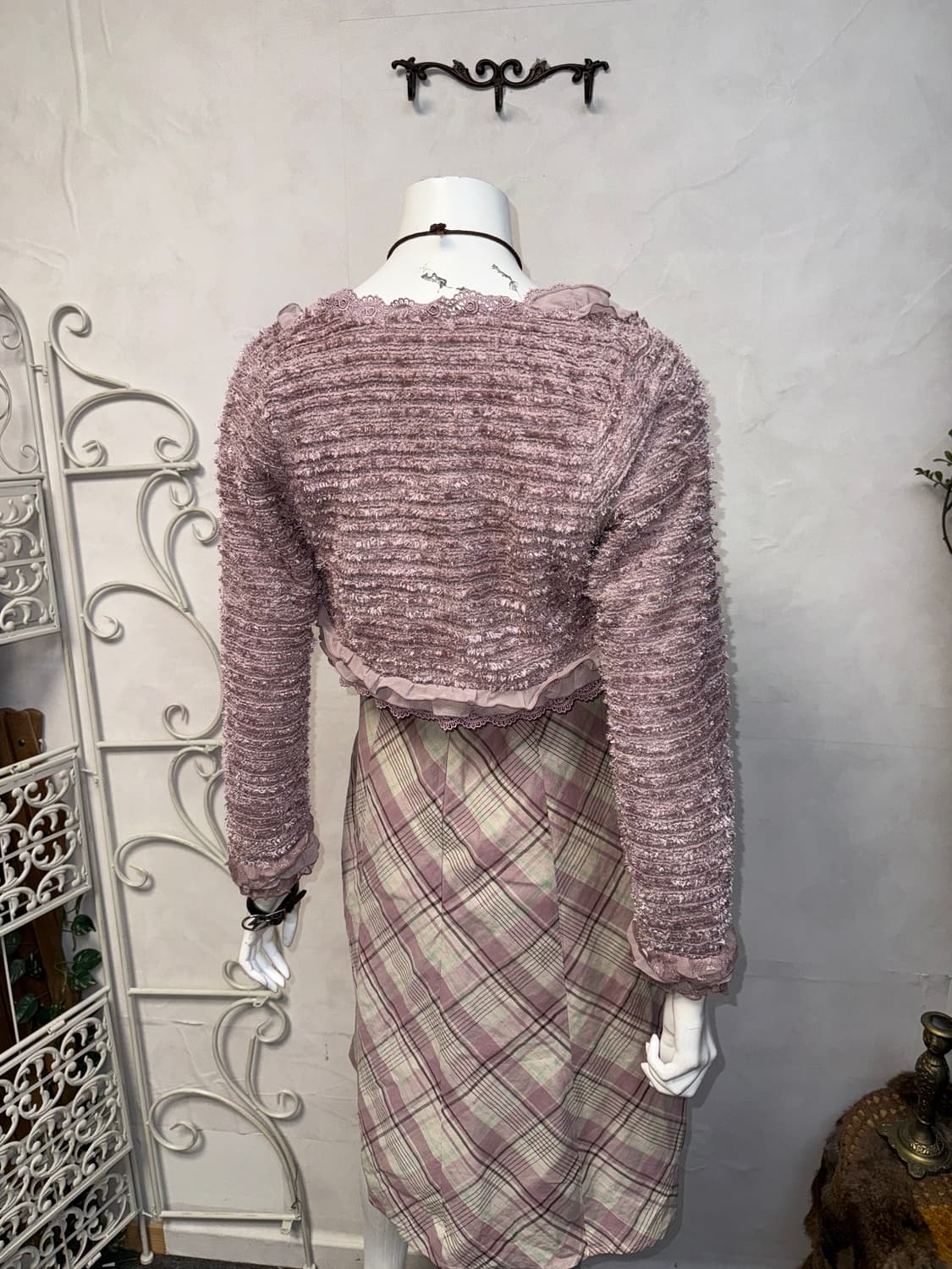 Axes Femme lavender crop tweed bolero cd 상품이미지7