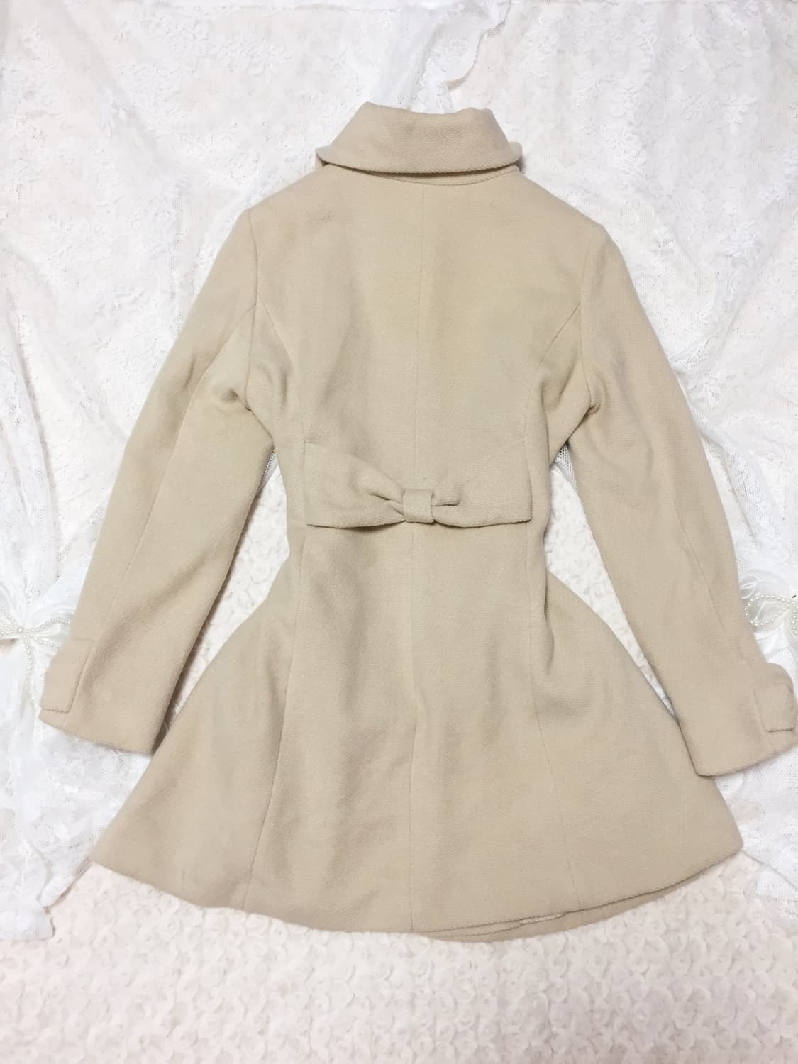 빈티지 베이지 리본 코트 상품이미지3