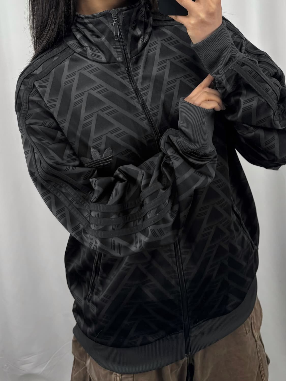 아디다스 파이어버드 블랙 패턴 트랙탑 상품이미지1