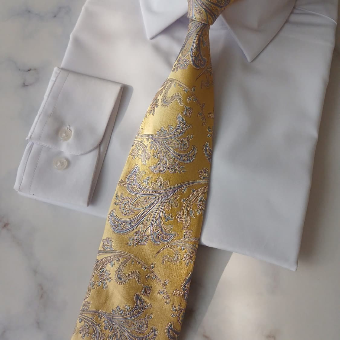 알라라 실크 옐로우 페이즐리 넥타이 9.3cm A+등급 A18905
 상품이미지4