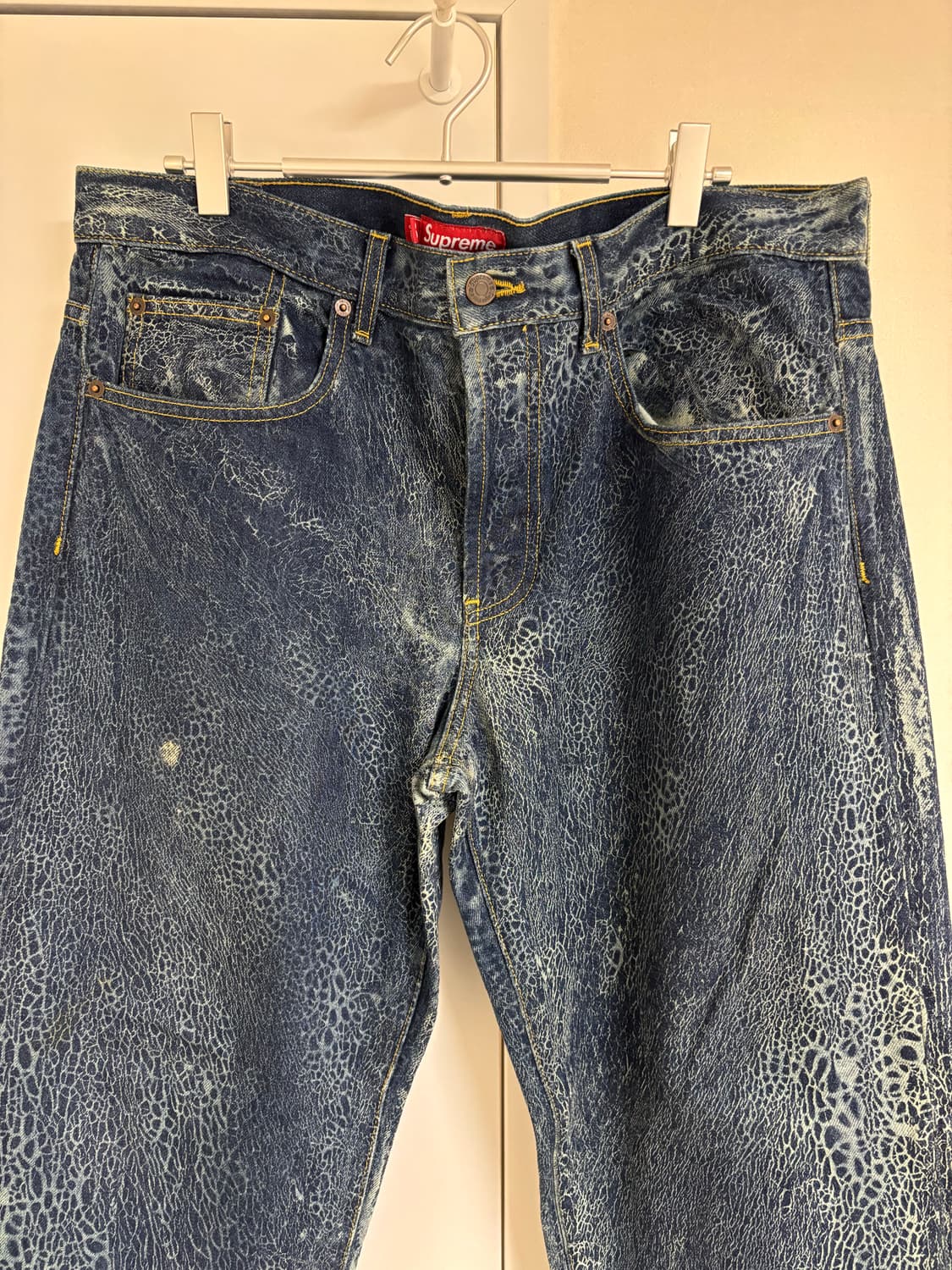 슈프림 23FW 크랙클 데님 셋업 (자켓,팬츠) 상품이미지9