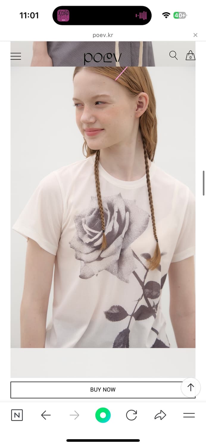포에브 Poev rose printed T-shirt 상품이미지2