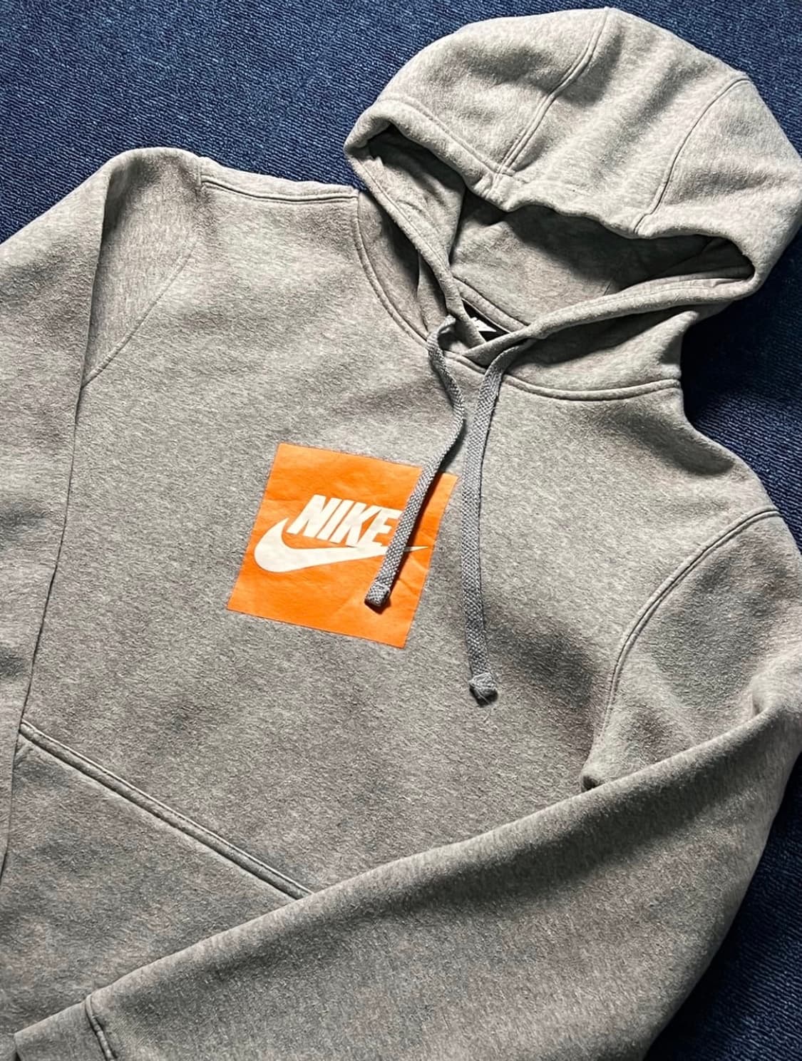 나이키 기모 후드티 M 회색 상품이미지1