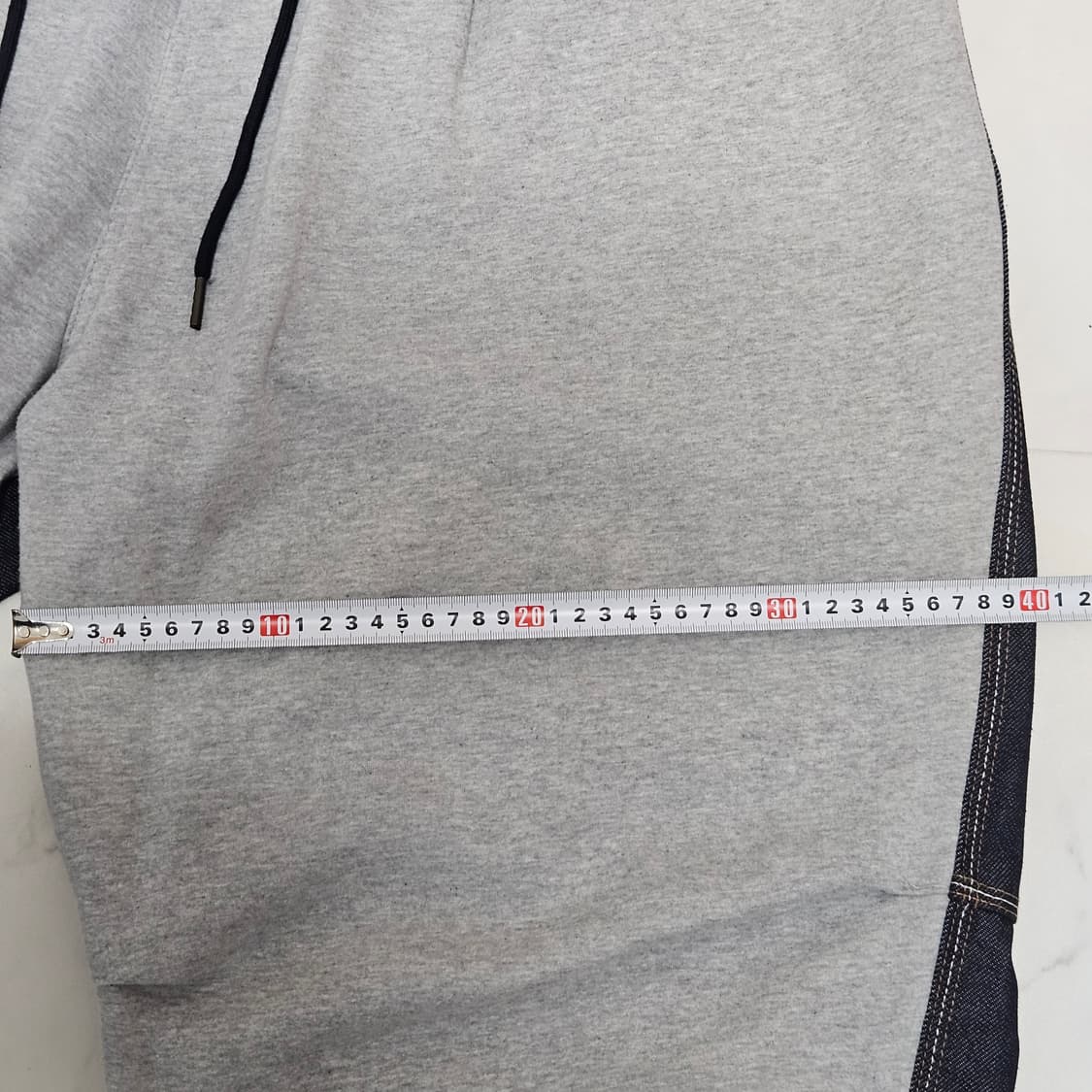 아더피츠 와이드 데님 스웻 배색 조거팬츠 상품이미지6