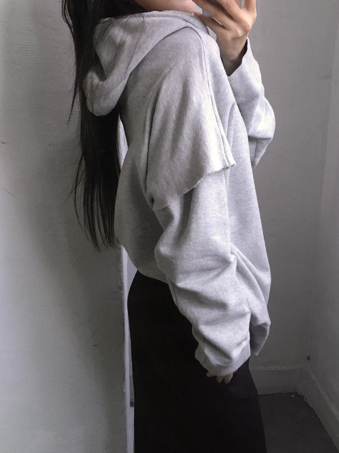 MM6 그레이 레이어드 후드티 상품이미지2