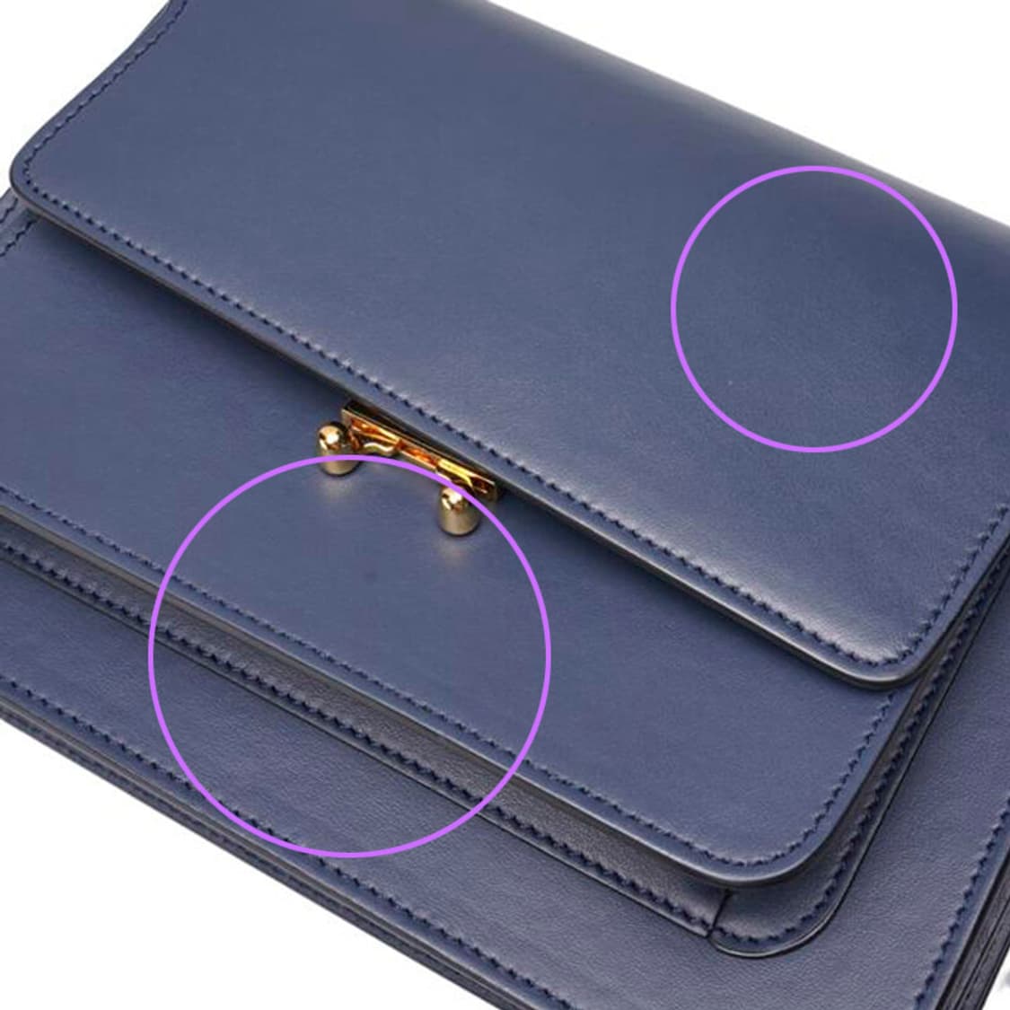 (중고) 마르니 네이비 카프스킨 트렁크 미듐 숄더백 상품이미지6