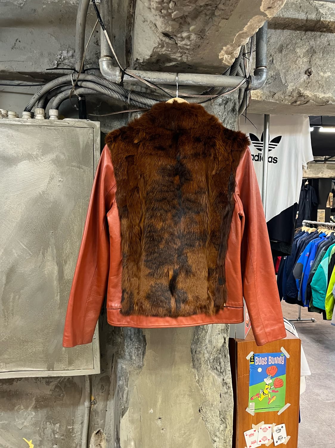 빈티지 토끼털 양가죽 레더 자켓 레드브라운 #csz2837 상품이미지2