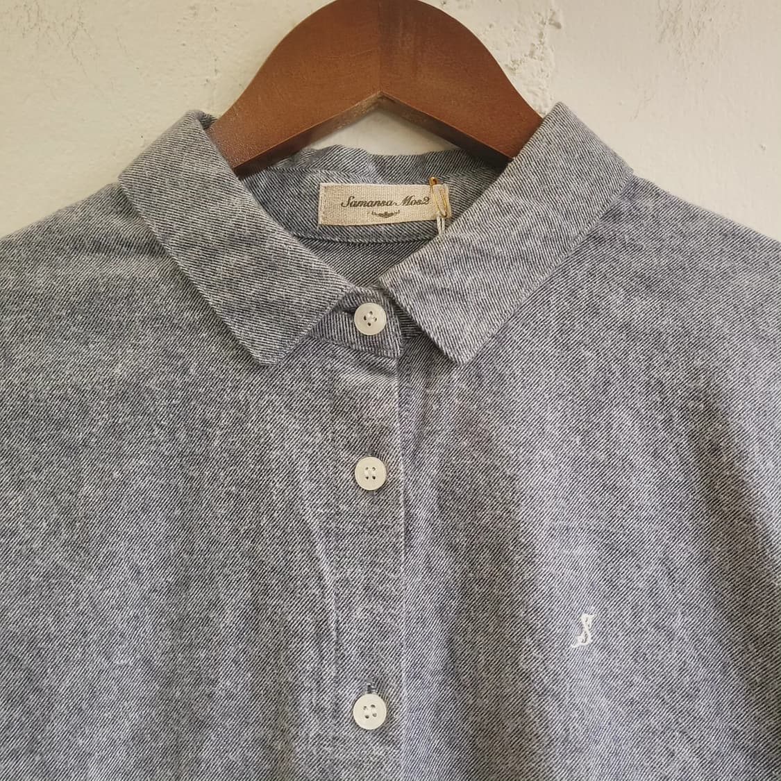 사만사모스2 플란넬 연청 블라우스 상품이미지3