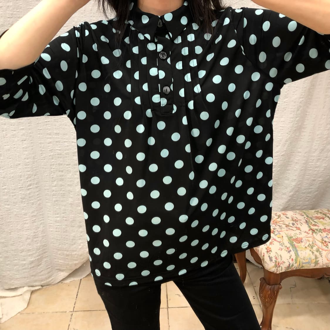 Mint polka blouse 상품이미지4