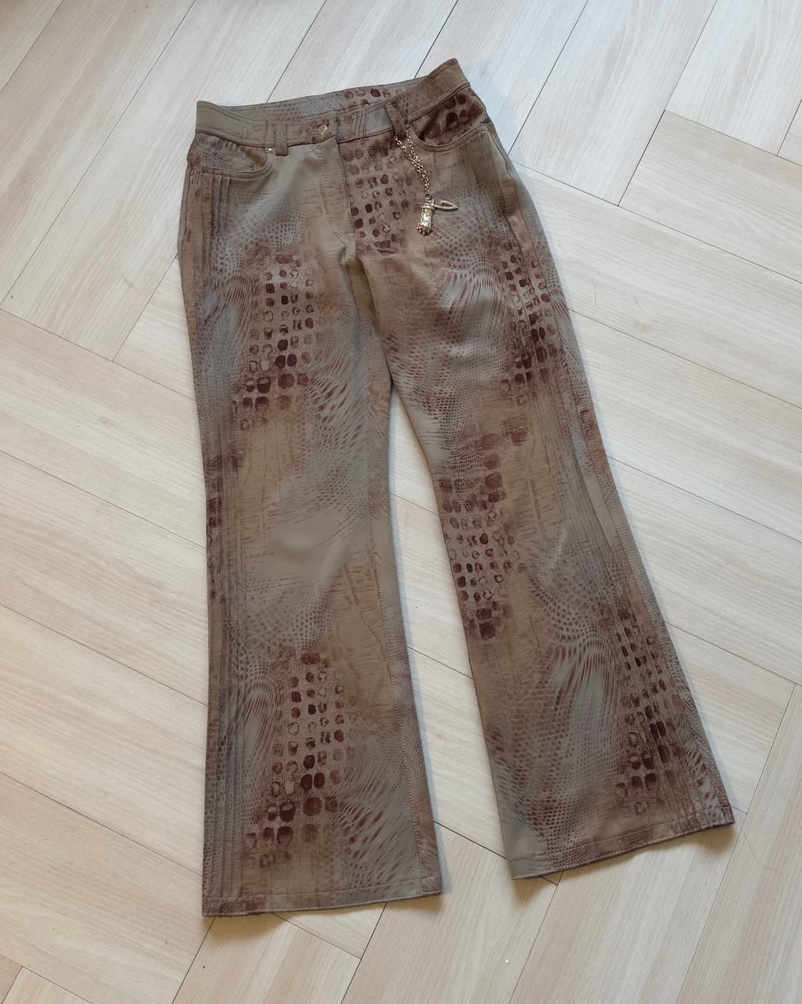 [GK] mixed pattern boot cut poly pants 상품이미지2