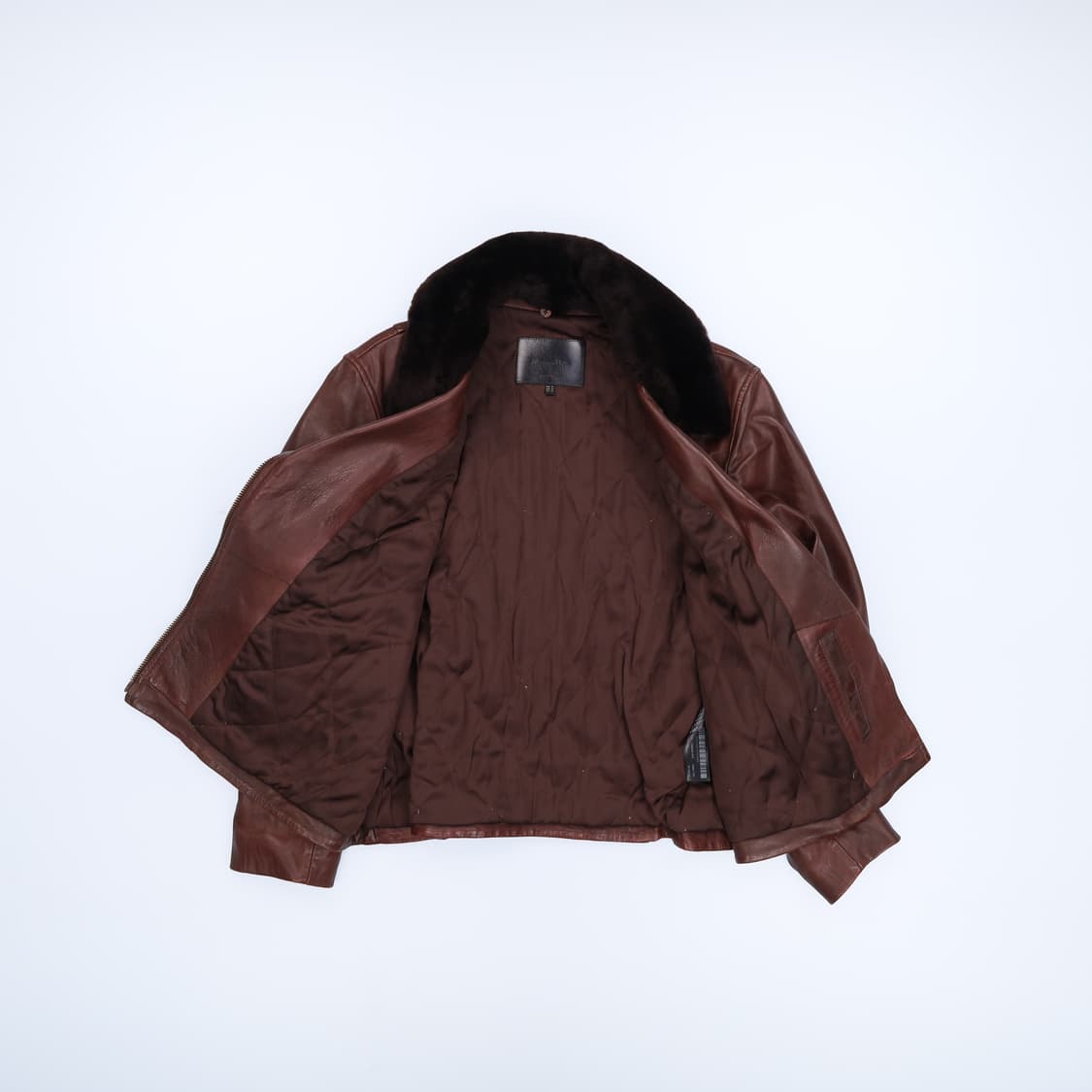 XL 마시모두띠 퍼 양가죽 라이더 자켓 브라운 4218 상품이미지4