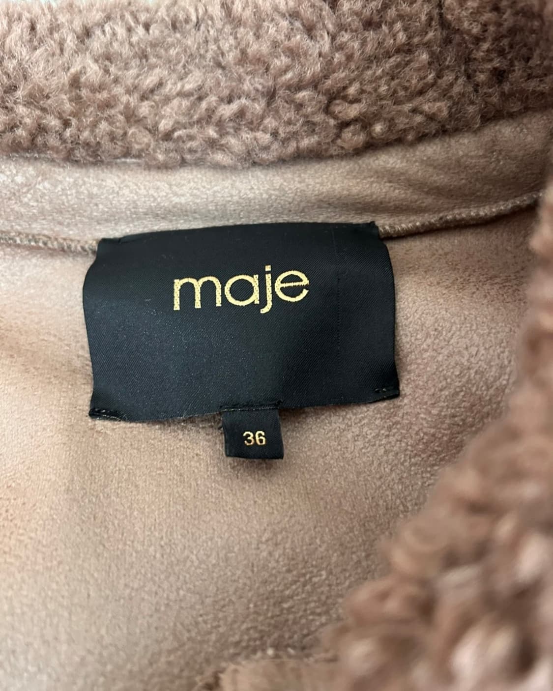 Maje 마쥬 페이크퍼 니트 블루종 브라운 자켓 상품이미지5