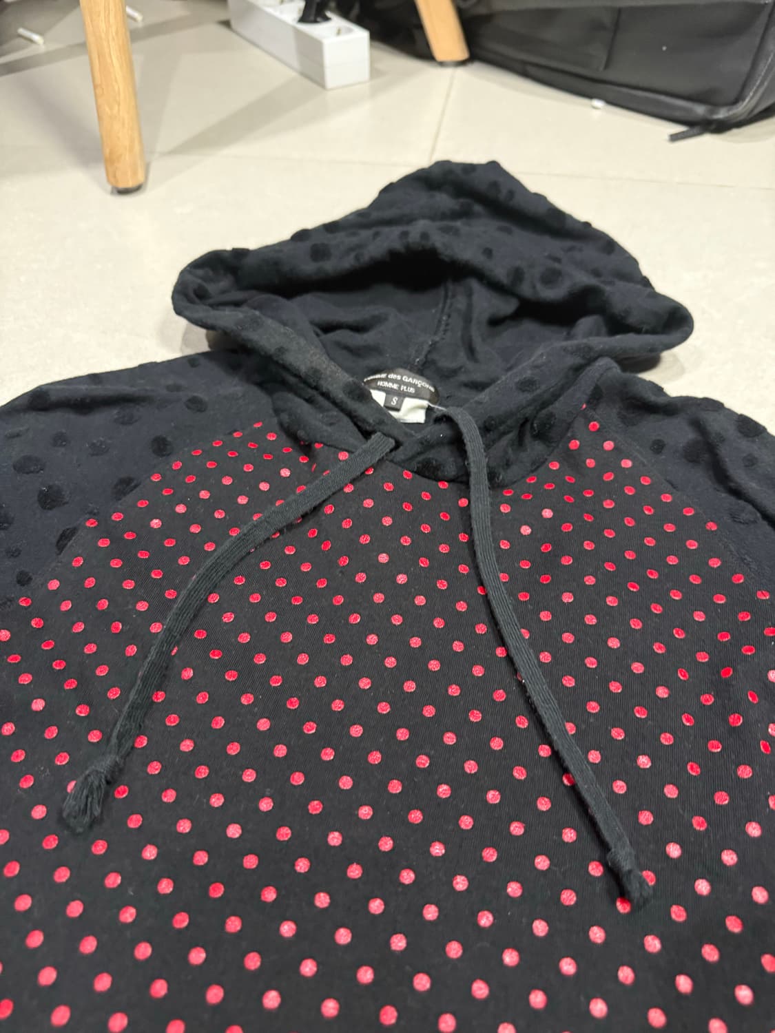 2011 꼼데가르송 레이어드 폴카 닷 후드티 스웨터 상품이미지1