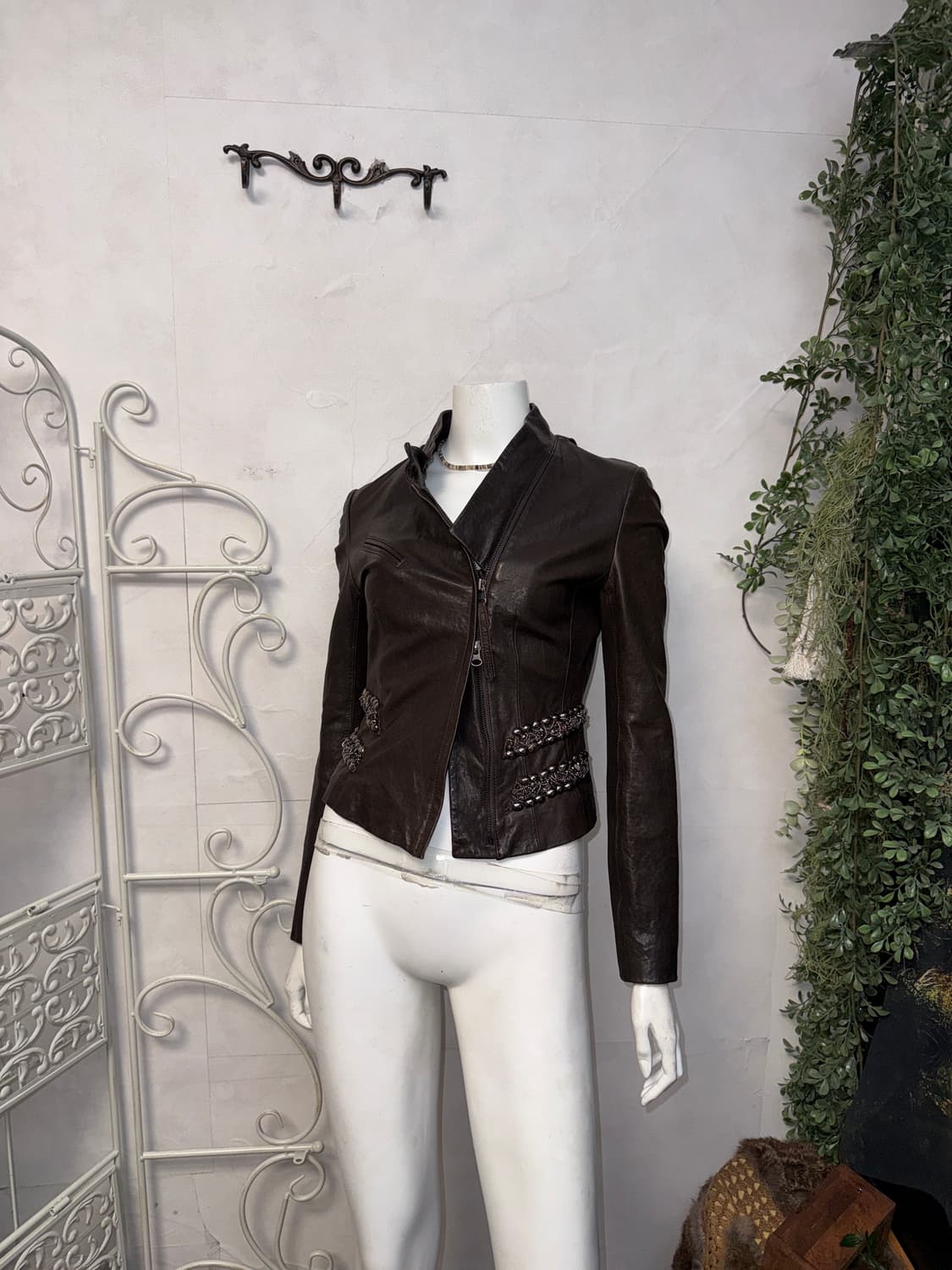 OBZEE brown lamb skin stud two way jk 상품이미지6