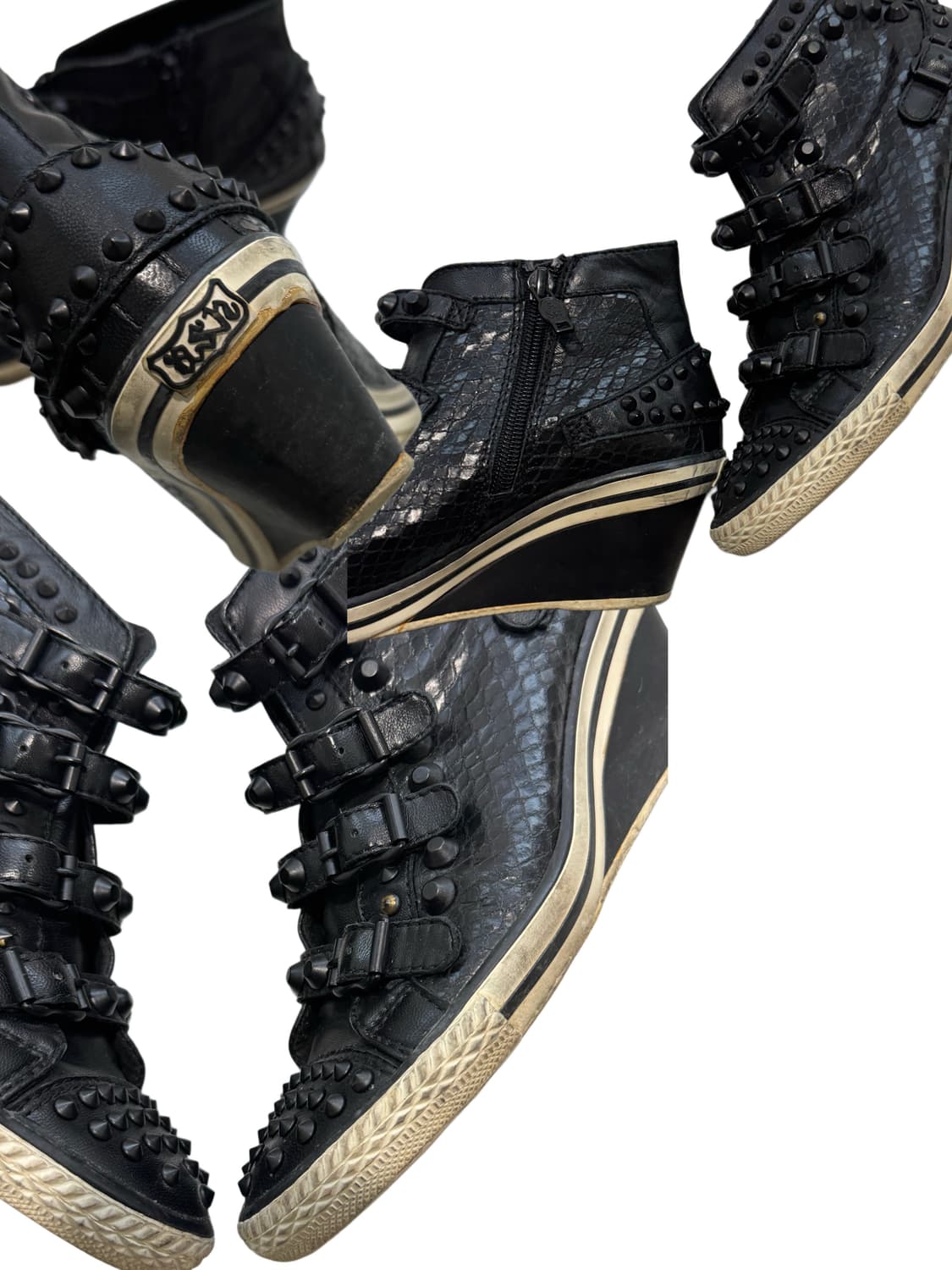 ASH 스터드 버클 파이톤 웨지힐 하이탑스니커즈  상품이미지5