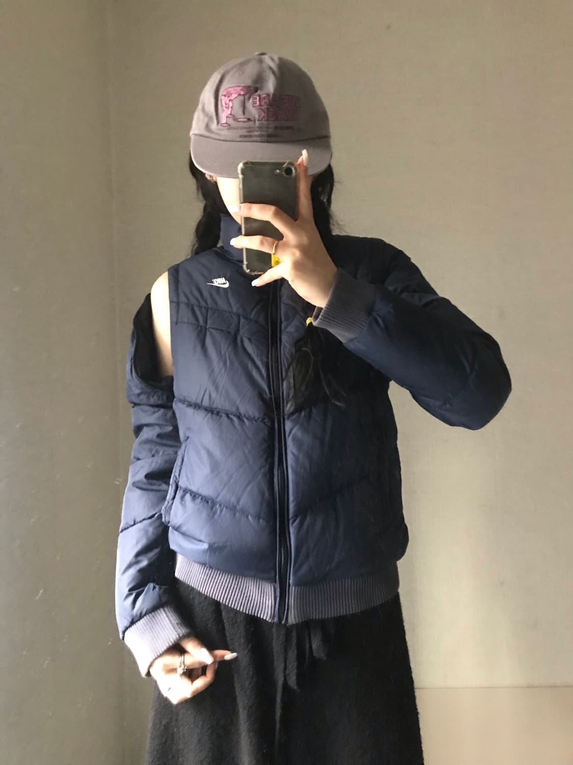 나이키 네이비 투웨이 패딩 상품이미지3