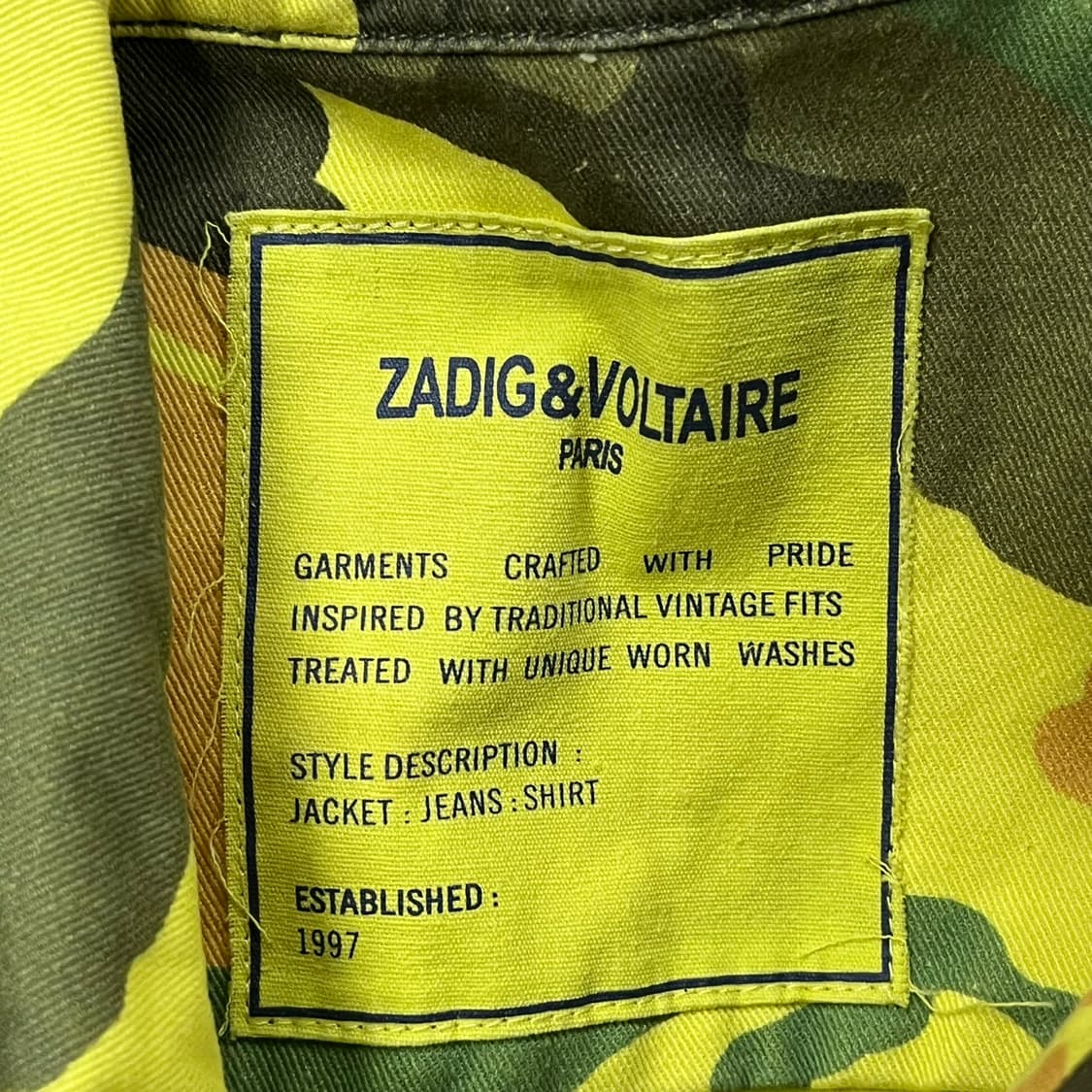 [정품] 자딕앤볼테르 카모플라쥬 밀리터리 셔츠 b17 상품이미지5