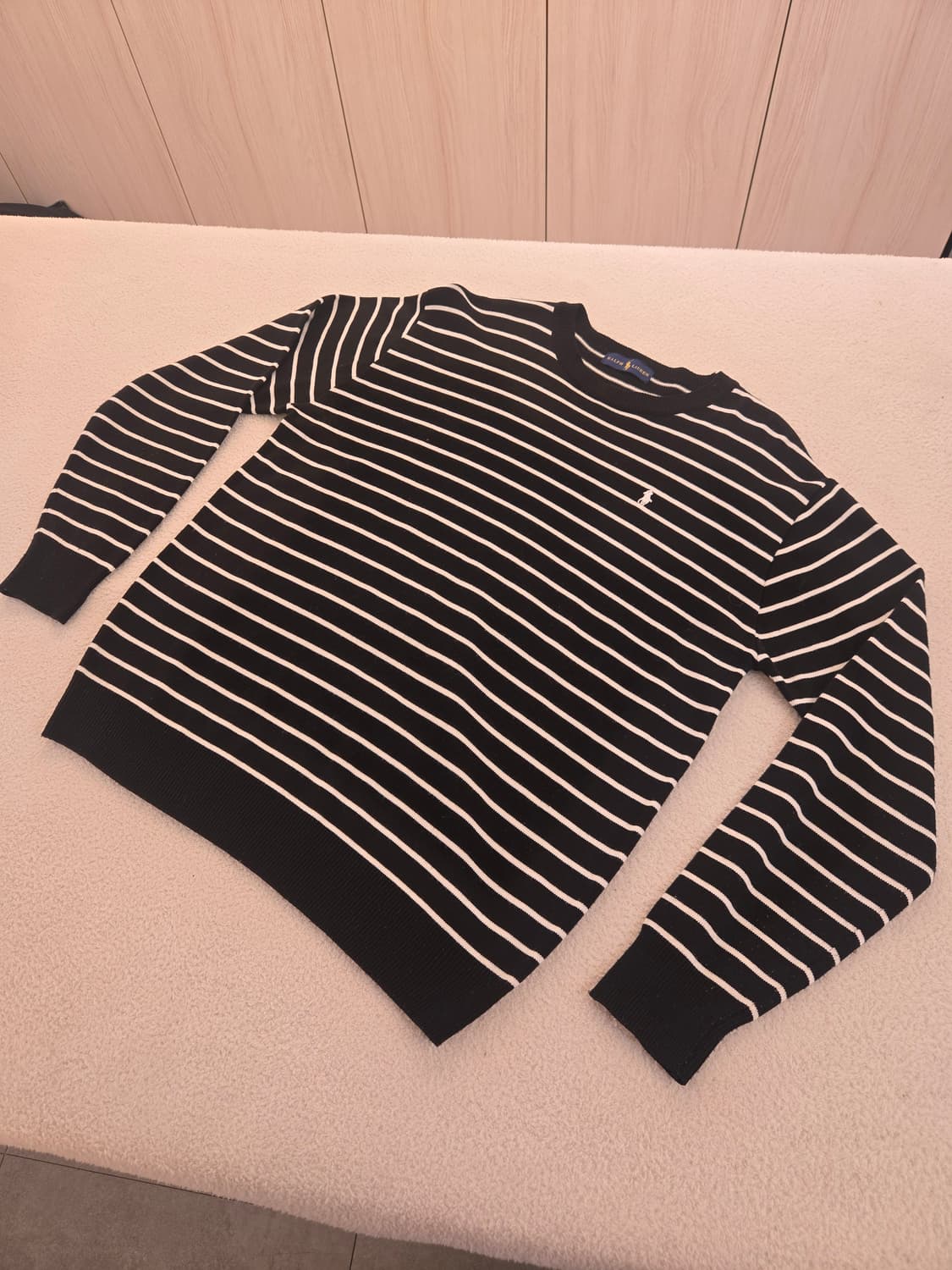 폴로 랄프로렌 단가라 니트 블랙 L 상품이미지1