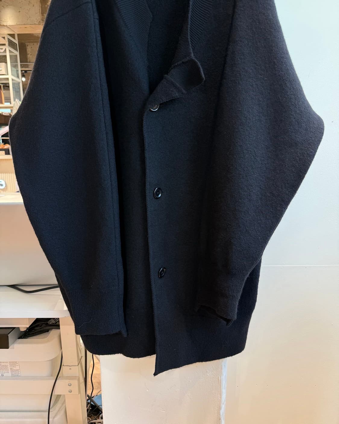 키미노리 모리시타 블랙 울 가디건 상품이미지6