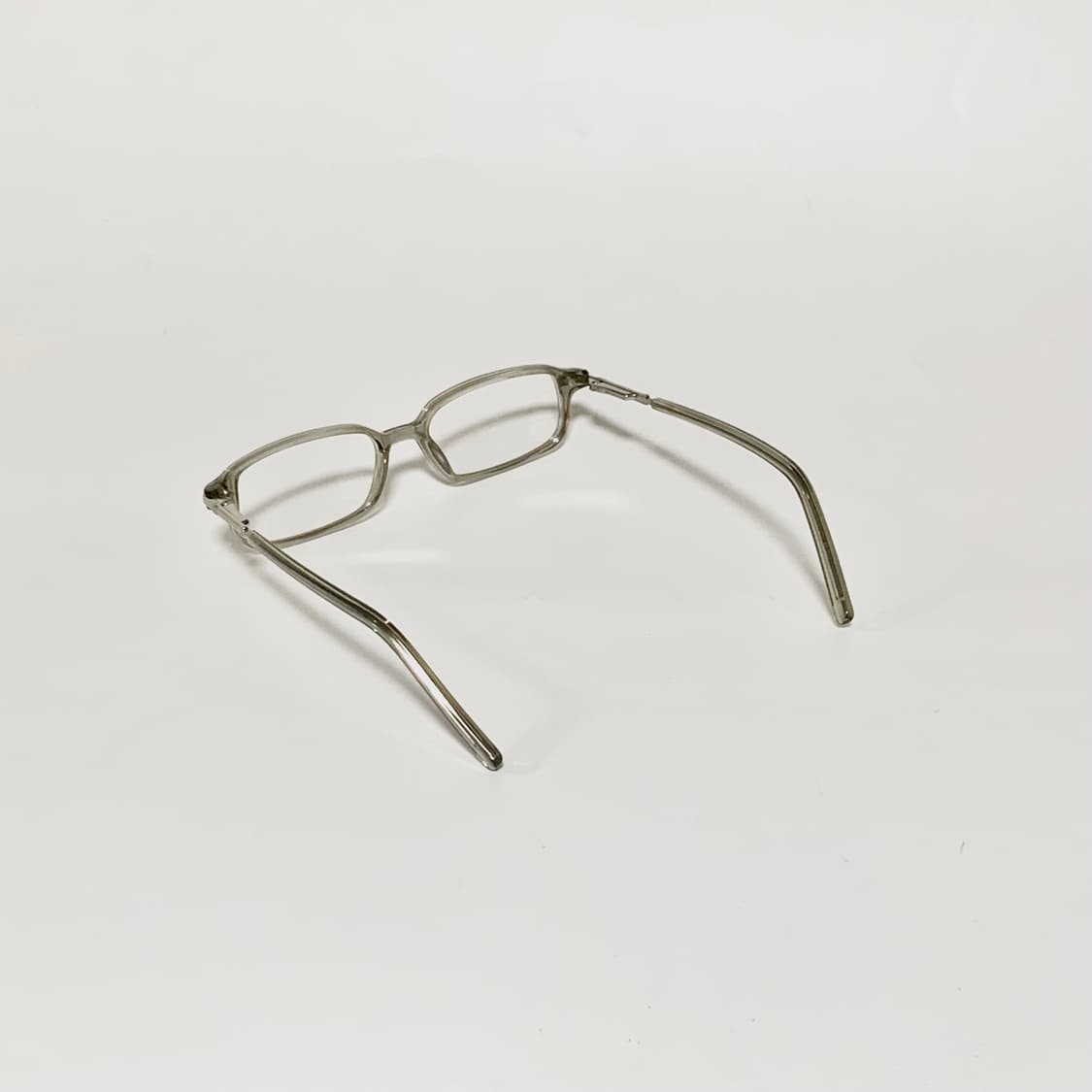 986 데드스탁 빈티지 스몰사이즈 소두안경 직사각형 투명 그레이 뿔테안경 상품이미지5