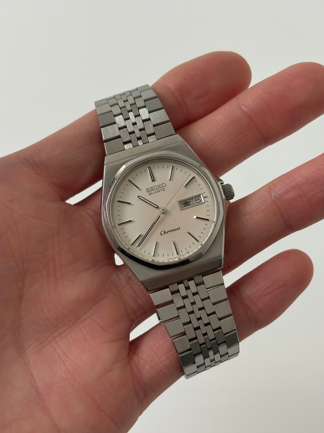 세이코 1980년대 Chronos 실버 쿼츠 남성  상품이미지1