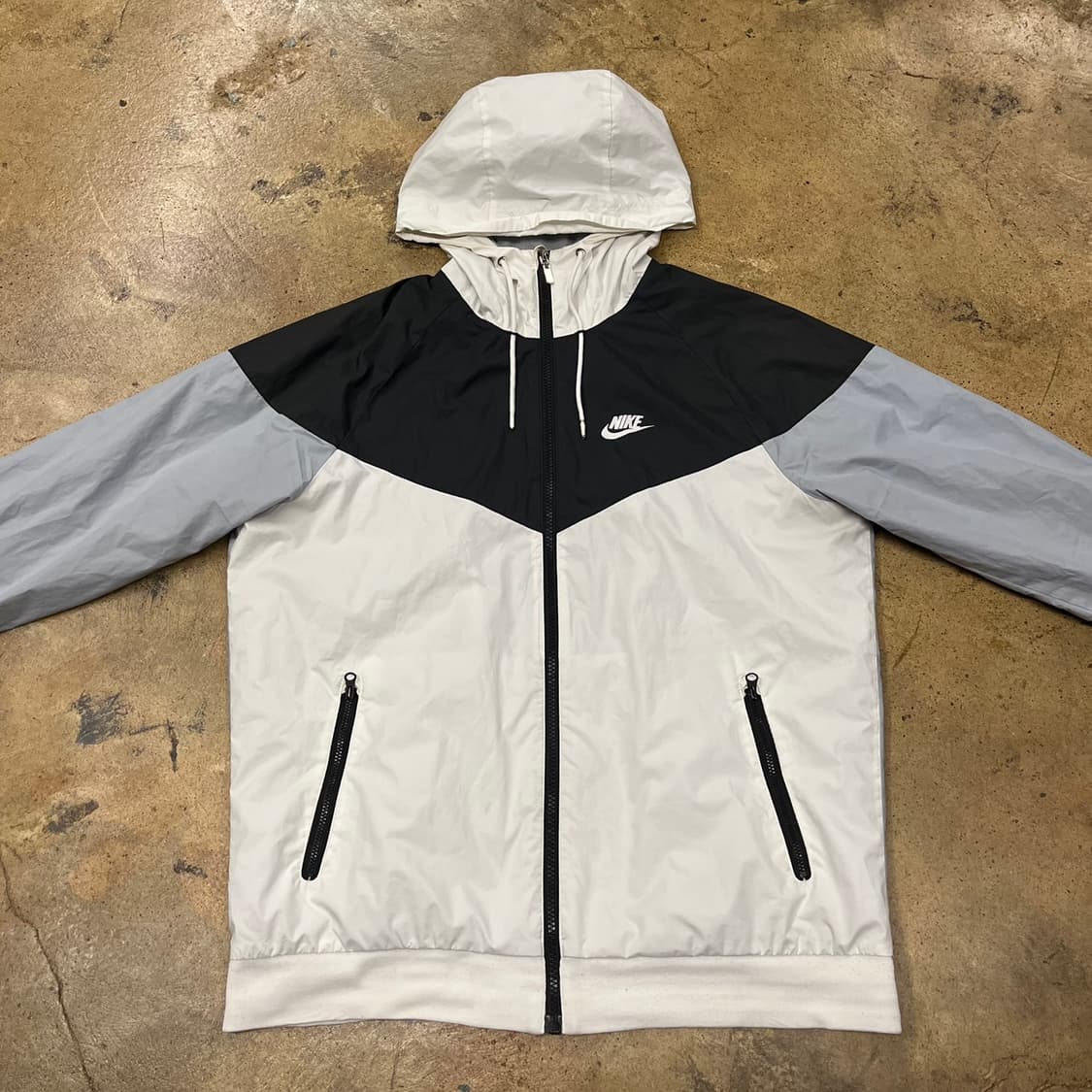 [정품/L] 나이키 바람막이 자켓 블랙 화이트 그레이 b15 상품이미지3