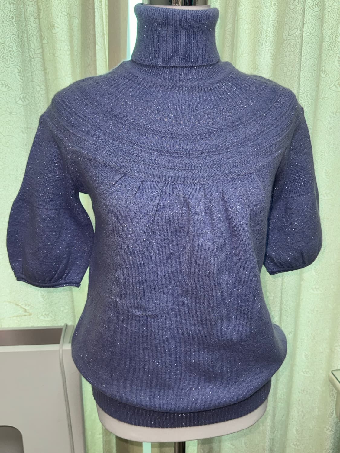 Vintage glitter purple high neck half T 상품이미지2