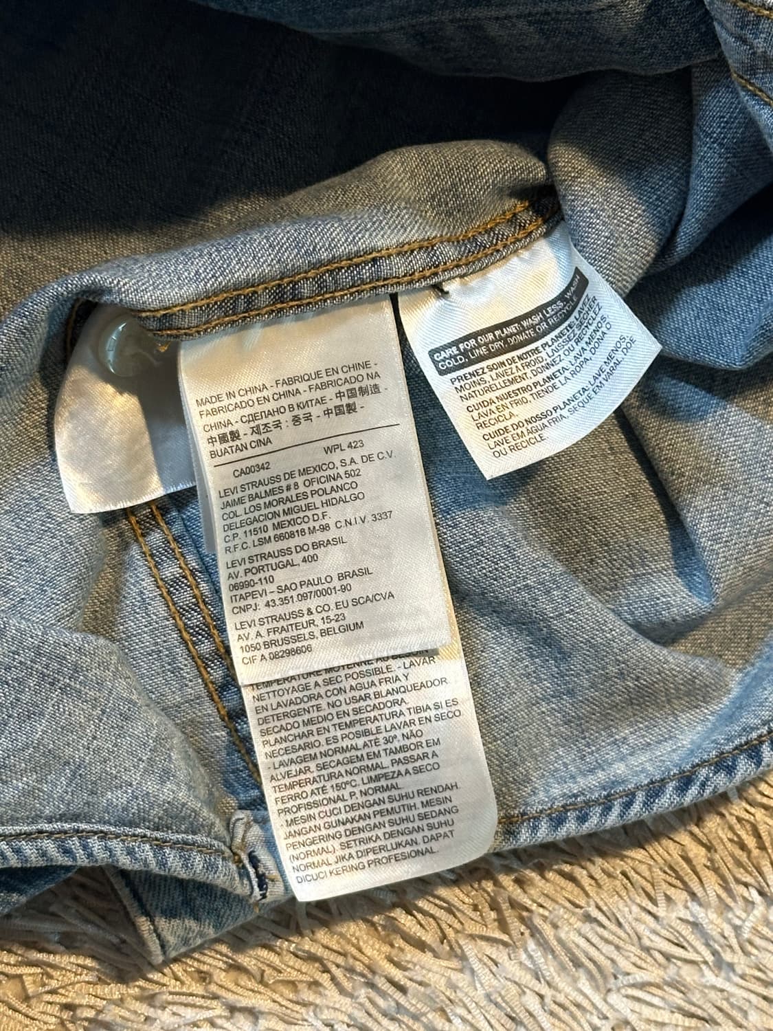 리바이스 LEVI'S 웨스턴 투포켓 데님 셔츠 연청 상품이미지5