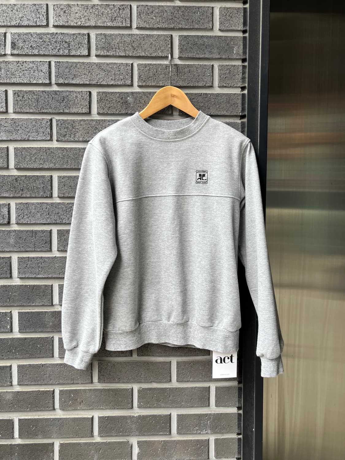 00s Courreges 꾸레쥬 로고 스웻셔츠 그레이 상품이미지3