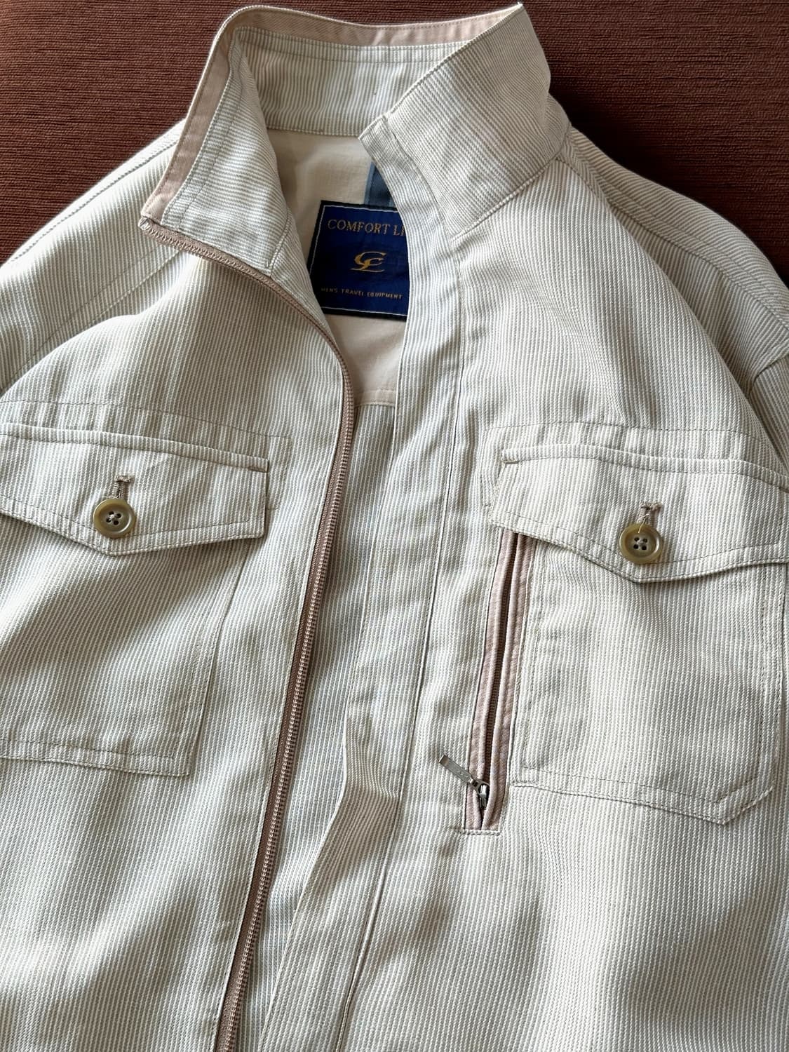 Design stripe zip design light blouson 상품이미지3